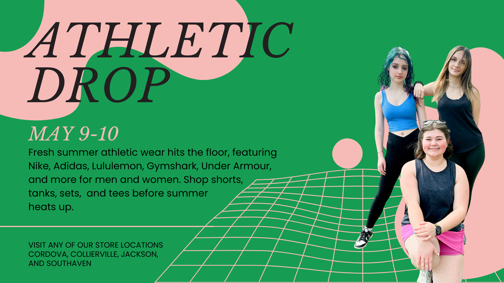 Athletic clothing drop Nike Adidas Lululemon Gymshark Plato’s Closet Collierville, TN